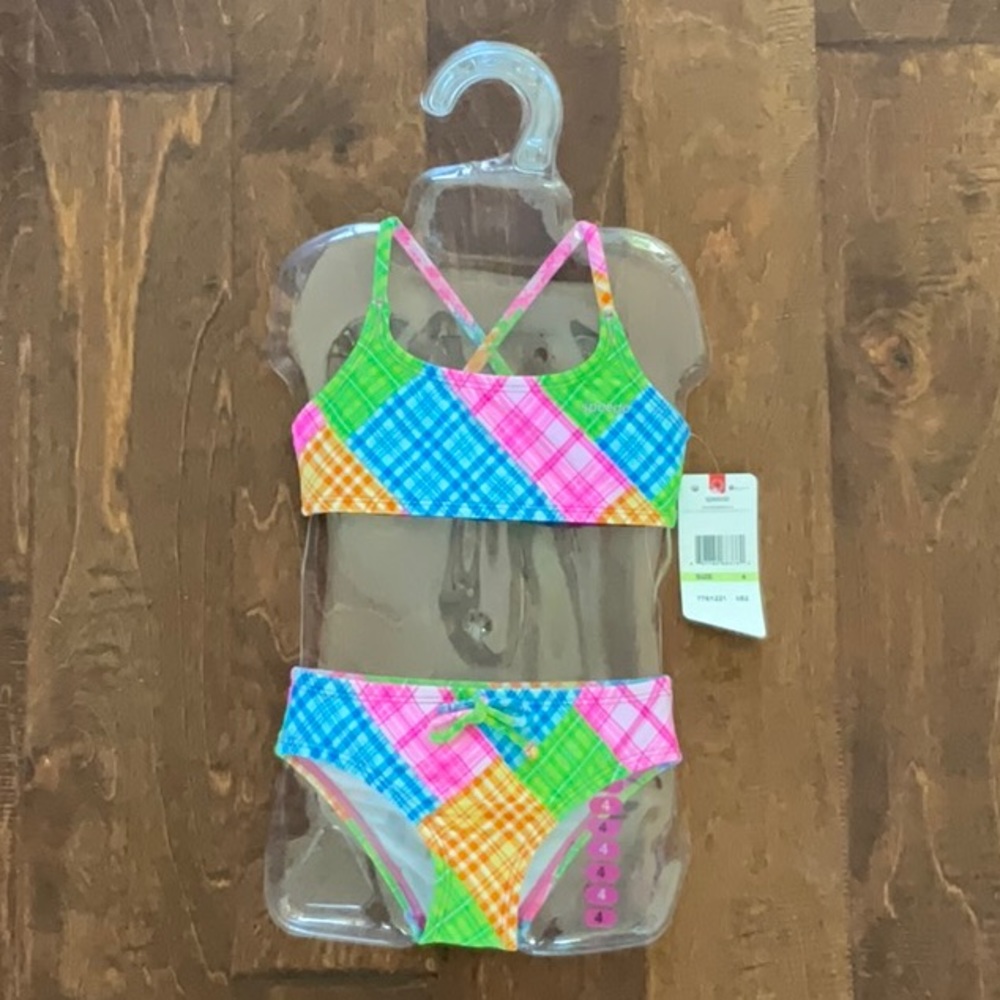NEW! 2-piece Speedo Swimsuit - Girls Size 4 - Picture 1 of 3
